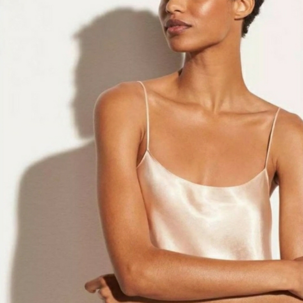 Vince. Satin Midi Slip Dress baby pink XL